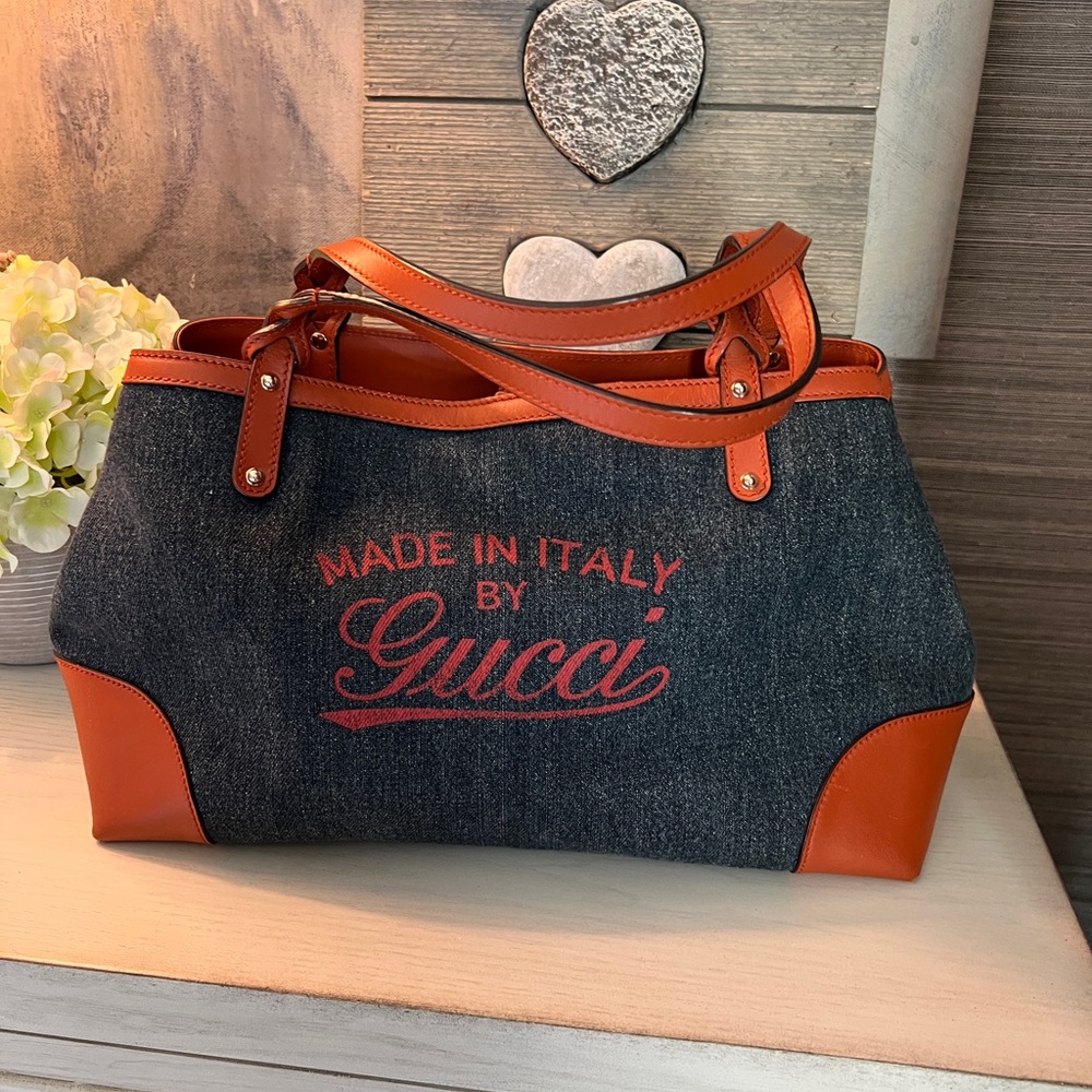 Gucci denim tote